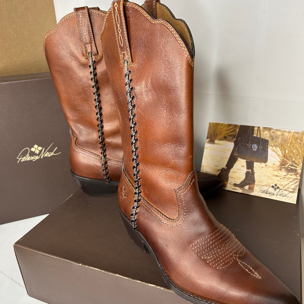 Patricia Nash Bergamo Leather Women's Cowboy Boots Size US 9